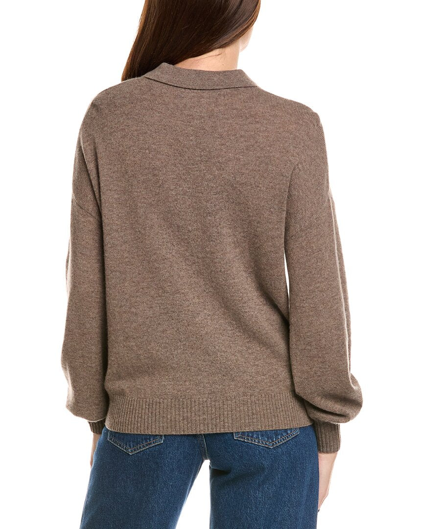 Kier + J Oversized Wool & Cashmere-Blend Polo Sweater