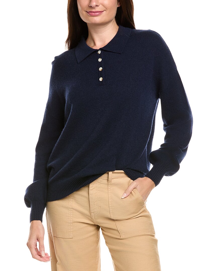 Kier + J Wool & Cashmere-Blend Oversized Polo Sweater