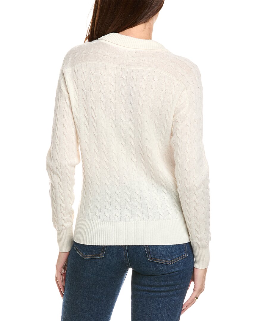 Kier + J Cable Knit Wool & Cashmere-Blend Polo Sweater