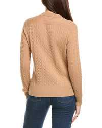 Kier + J Cable Knit Wool & Cashmere-Blend Polo Sweater