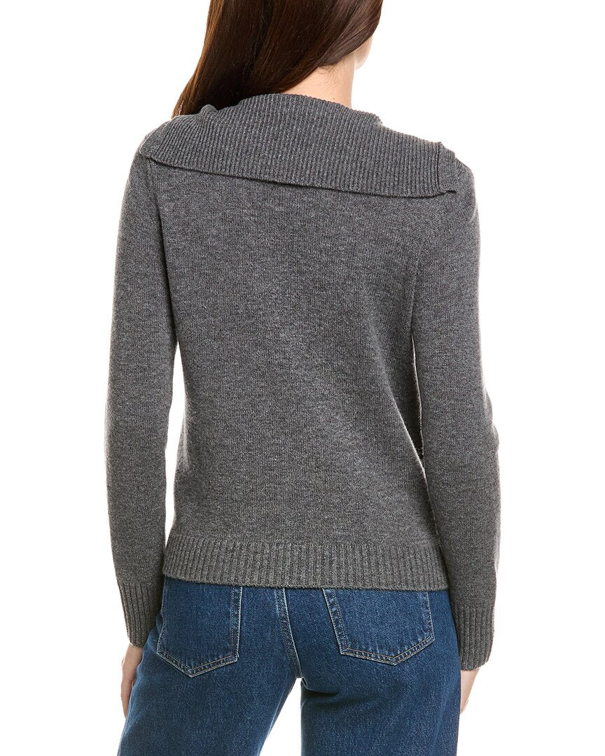 Kier + J Sailor Collar Wool & Cashmere-Blend Cardigan