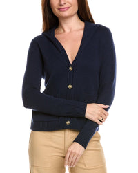 Kier + J Sailor Collar Wool & Cashmere-Blend Cardigan