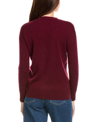Kier + J Ribbed V-Neck Wool & Cashmere-Blend Cardigan