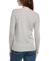Kier + J Ribbed V-Neck Wool & Cashmere-Blend Cardigan
