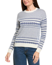 Kier + J Oversized Jacquard Wool & Cashmere Sweater