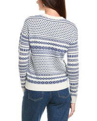 Kier + J Oversized Jacquard Wool & Cashmere Sweater