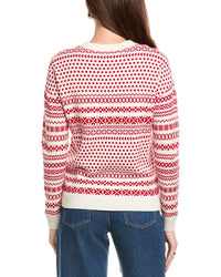 Kier + J Oversized Jacquard Wool & Cashmere Sweater