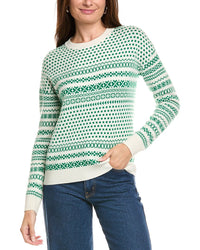 Kier + J Oversized Jacquard Wool & Cashmere Sweater