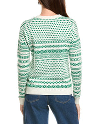 Kier + J Oversized Jacquard Wool & Cashmere Sweater