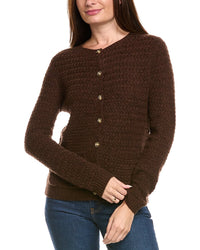Kier + J Basket Weave Wool & Cashmere-Blend Cardigan