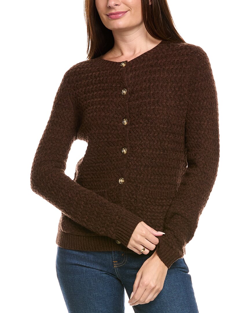 Kier + J Basket Weave Wool & Cashmere-Blend Cardigan