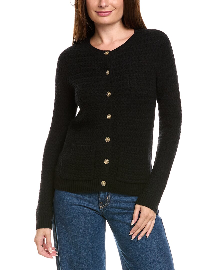 Kier + J Basket Weave Wool & Cashmere-Blend Cardigan