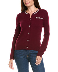 Kier+J Kier + J Crystal Embellished Wool & Cashmere-Blend Cardigan