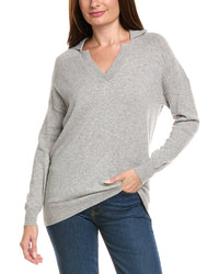 Kier + J Wool & Cashmere-Blend Oversized Polo Sweater