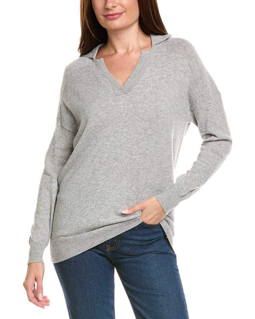 Kier + J Wool & Cashmere-Blend Oversized Polo Sweater