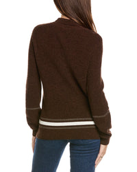 Kier + J Ribbed Mock Neck Wool & Cashmere-Blend Sweater