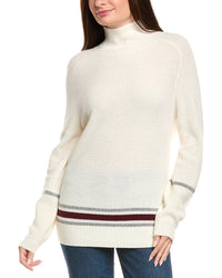 Kier + J Ribbed Mock Neck Wool & Cashmere-Blend Sweater