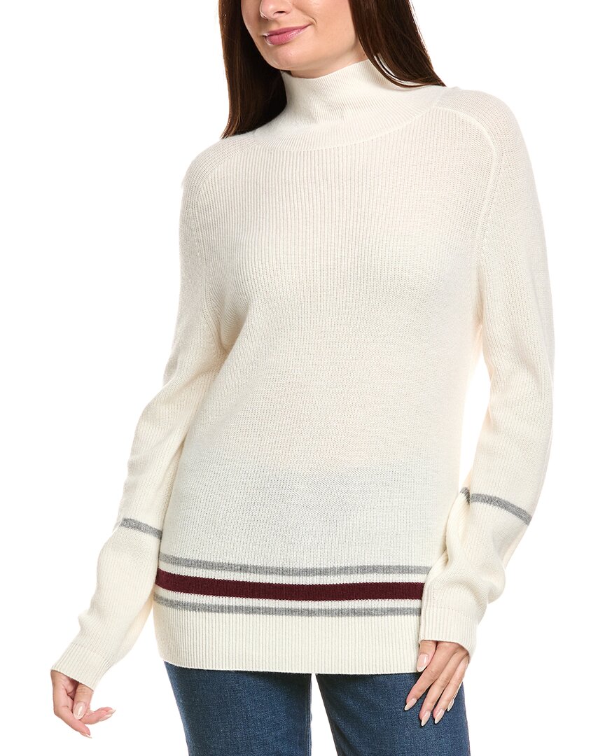 Kier + J Ribbed Mock Neck Wool & Cashmere-Blend Sweater