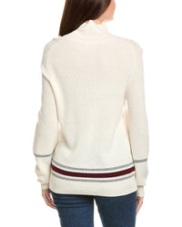 Kier + J Ribbed Mock Neck Wool & Cashmere-Blend Sweater