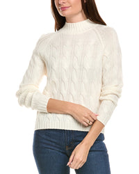 Kier + J Mock Neck Cable Wool & Cashmere-Blend Sweater