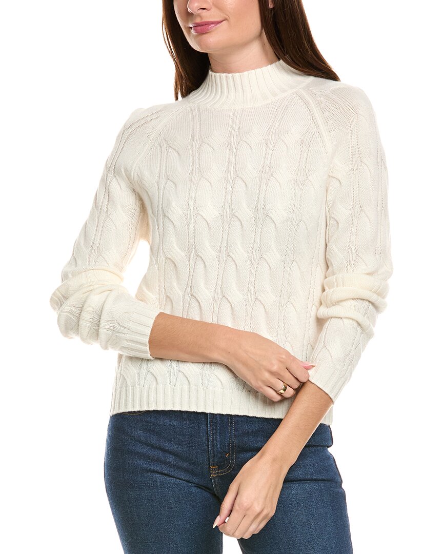 Kier + J Mock Neck Cable Wool & Cashmere-Blend Sweater