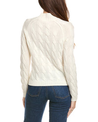 Kier + J Mock Neck Cable Wool & Cashmere-Blend Sweater