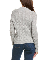Kier + J Mock Neck Cable Wool & Cashmere-Blend Sweater