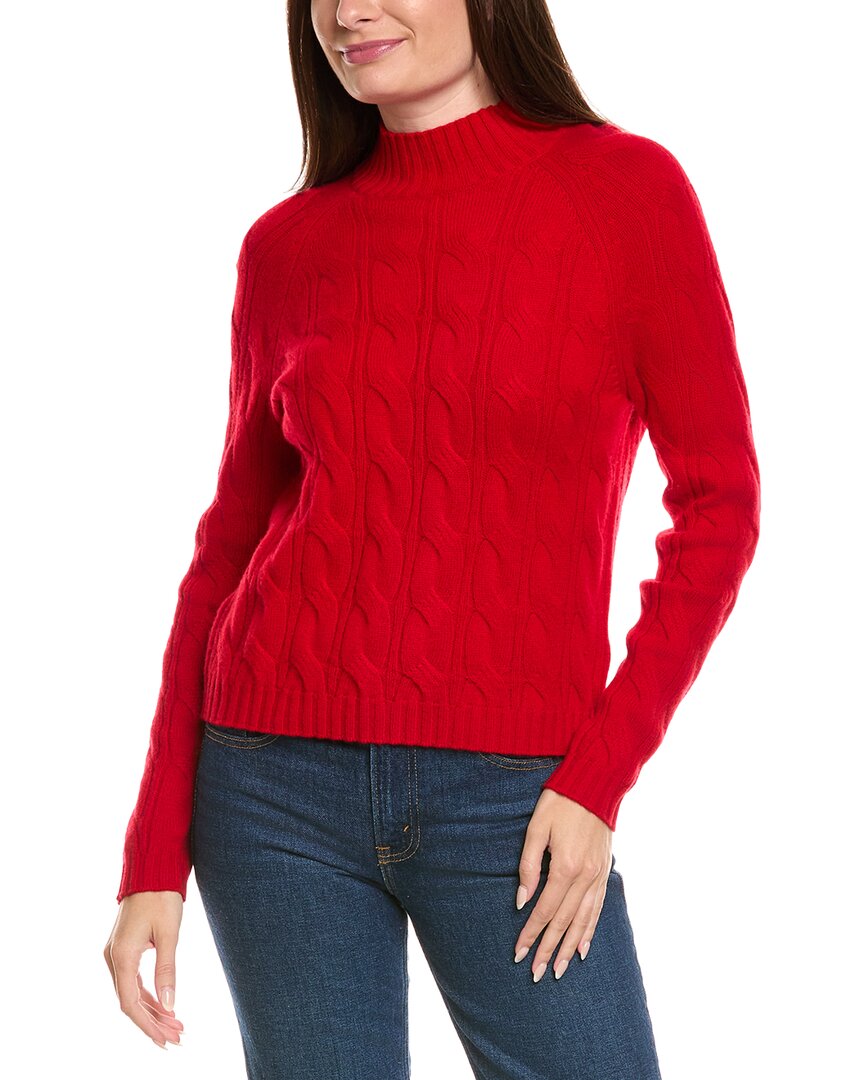 Kier + J Mock Neck Cable Wool & Cashmere-Blend Sweater