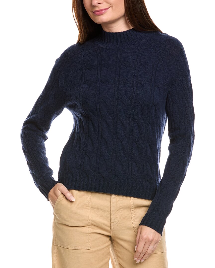 Kier + J Mock Neck Cable Wool & Cashmere-Blend Sweater