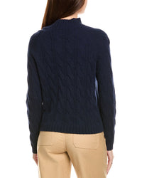 Kier + J Mock Neck Cable Wool & Cashmere-Blend Sweater