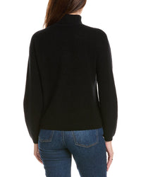 Kier + J Ribbed Turtleneck Wool & Cashmere-Blend Sweater