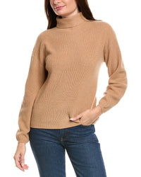 Kier + J Ribbed Turtleneck Wool & Cashmere-Blend Sweater