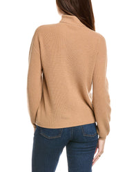 Kier + J Ribbed Turtleneck Wool & Cashmere-Blend Sweater