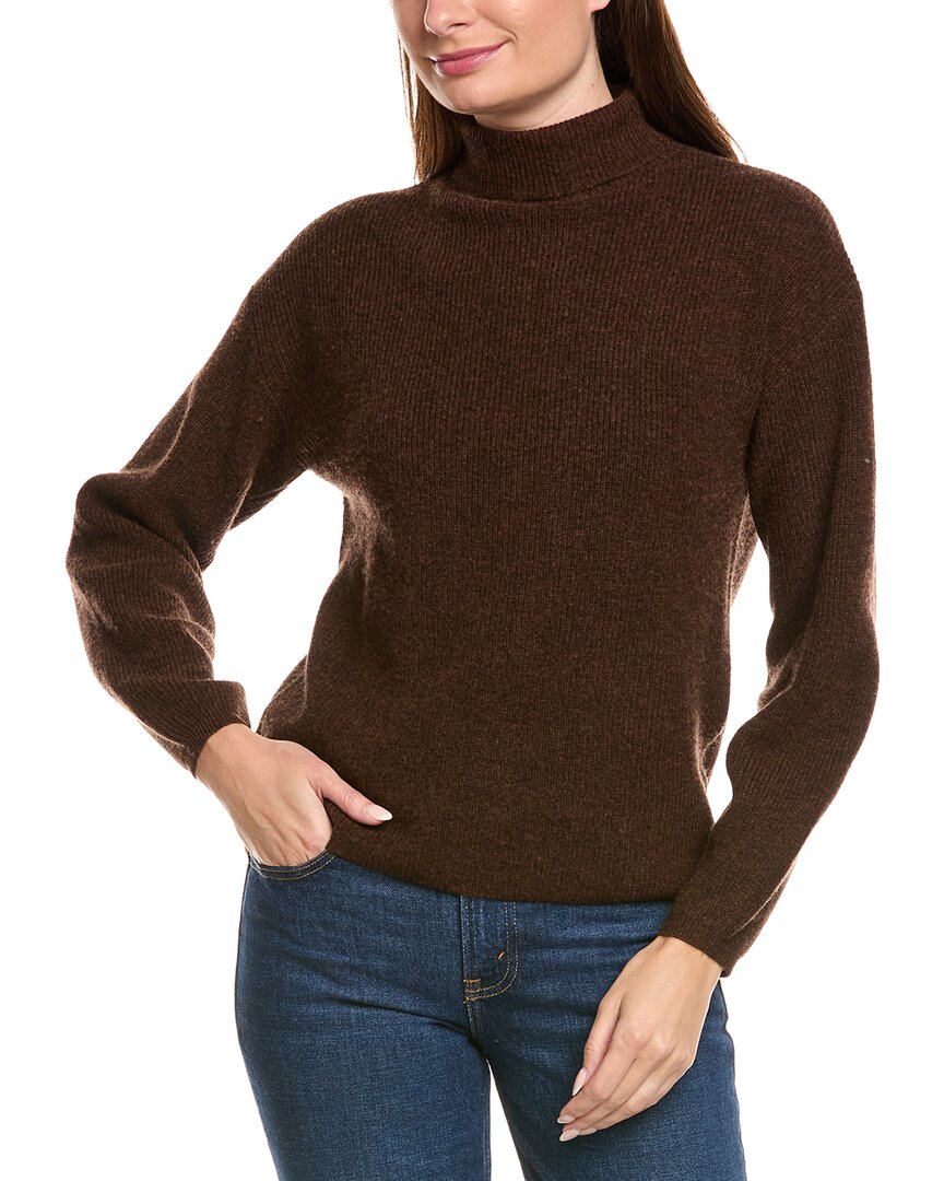 Kier + J Ribbed Turtleneck Wool & Cashmere-Blend Sweater