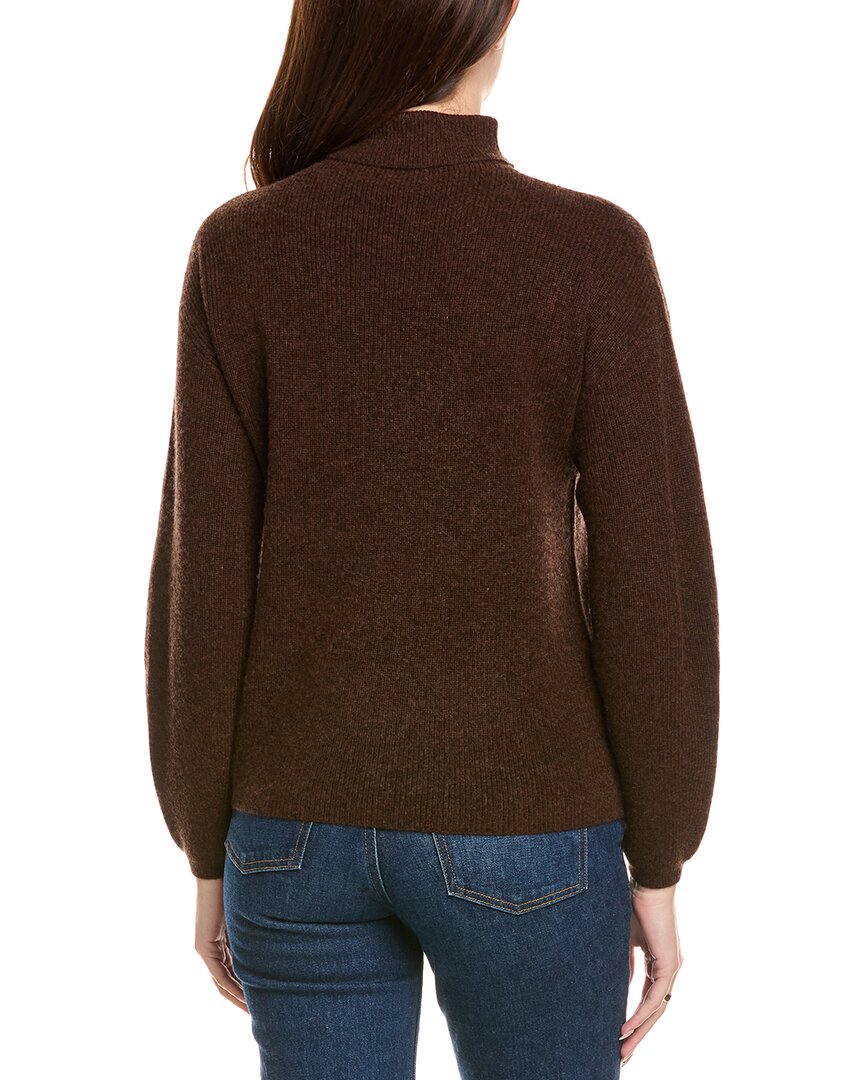 Kier + J Ribbed Turtleneck Wool & Cashmere-Blend Sweater