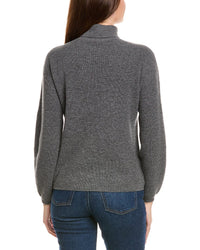Kier + J Ribbed Turtleneck Wool & Cashmere-Blend Sweater