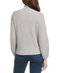 Kier + J Ribbed Turtleneck Wool & Cashmere-Blend Sweater