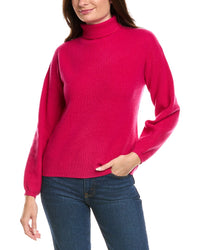 Kier + J Ribbed Turtleneck Wool & Cashmere-Blend Sweater