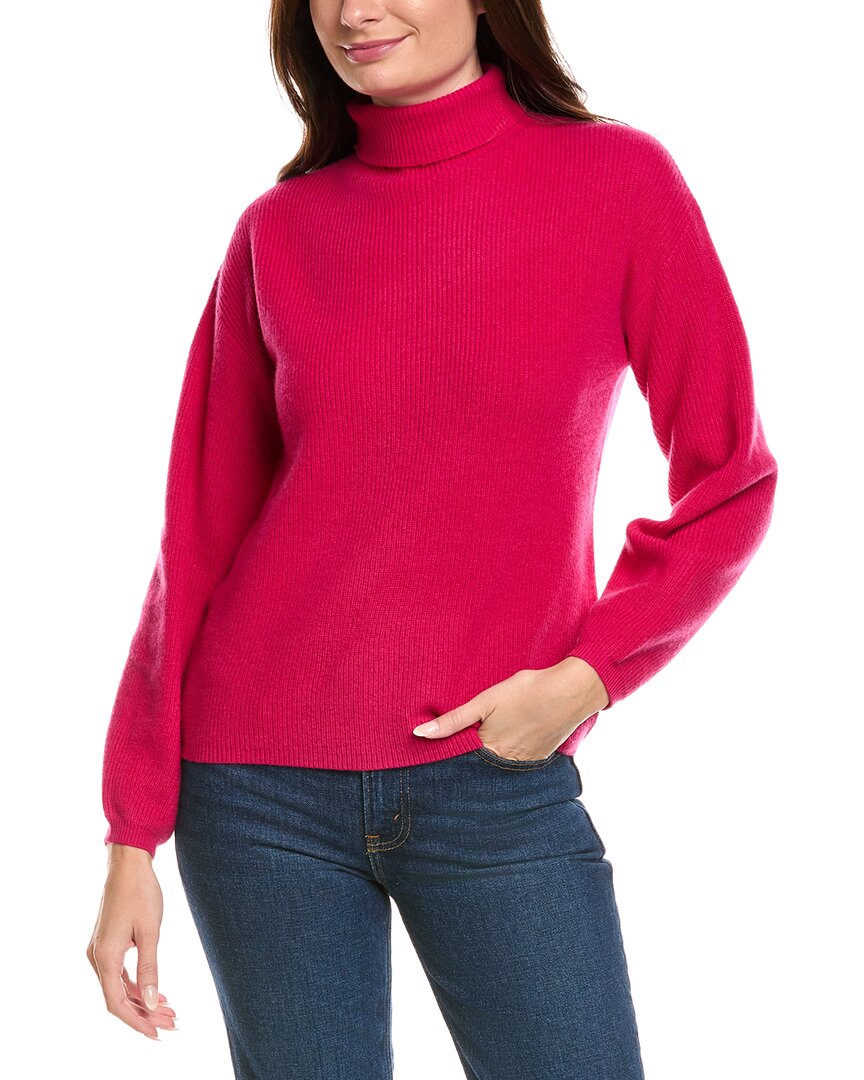 Kier + J Ribbed Turtleneck Wool & Cashmere-Blend Sweater