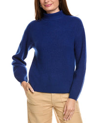 Kier + J Ribbed Turtleneck Wool & Cashmere-Blend Sweater