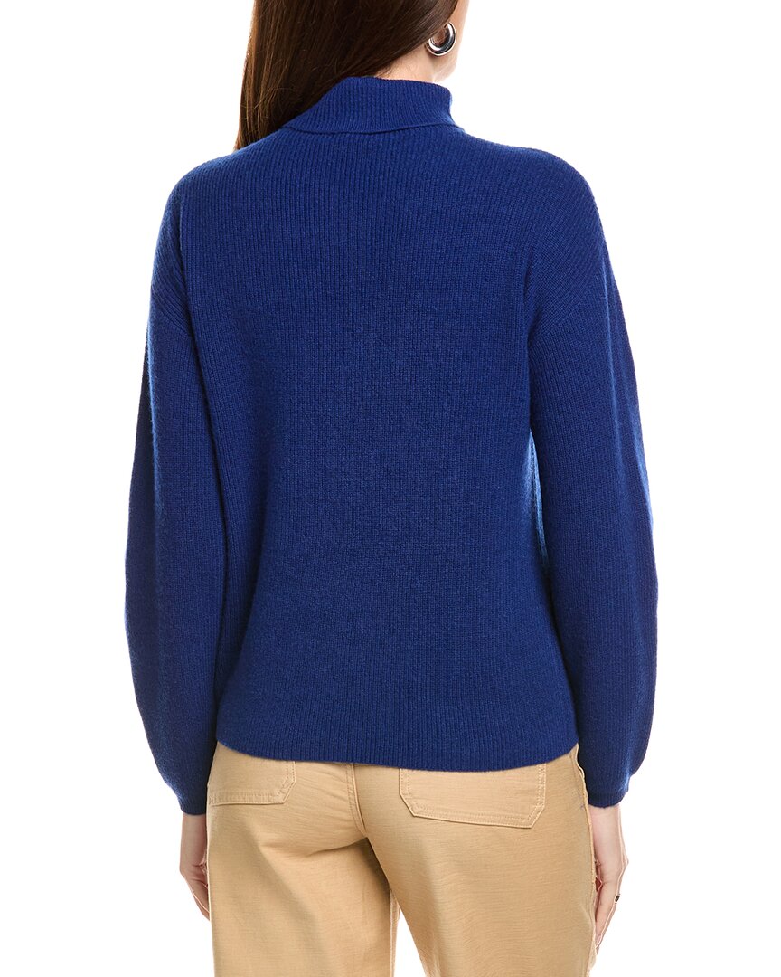 Kier + J Ribbed Turtleneck Wool & Cashmere-Blend Sweater