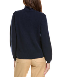 Kier + J Ribbed Turtleneck Wool & Cashmere-Blend Sweater
