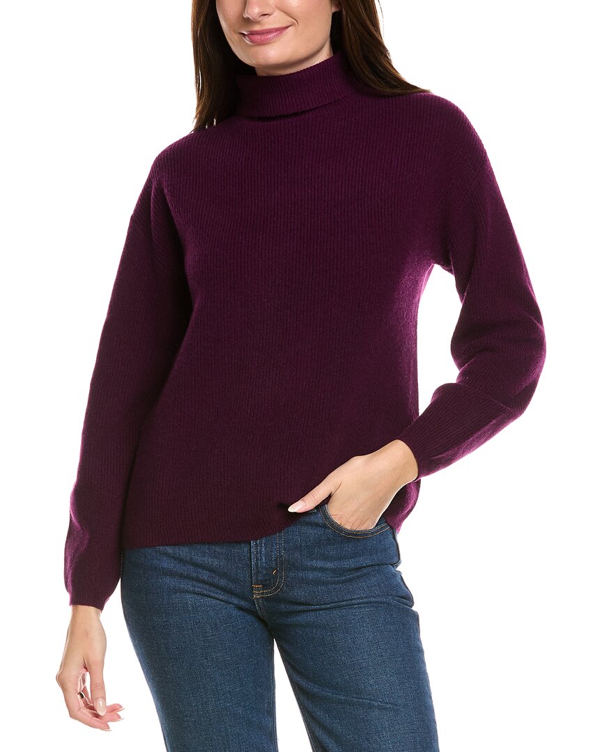Kier + J Ribbed Turtleneck Wool & Cashmere-Blend Sweater