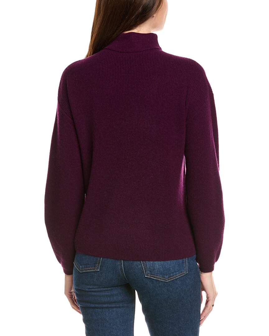 Kier + J Ribbed Turtleneck Wool & Cashmere-Blend Sweater
