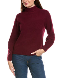 Kier + J Ribbed Turtleneck Wool & Cashmere-Blend Sweater