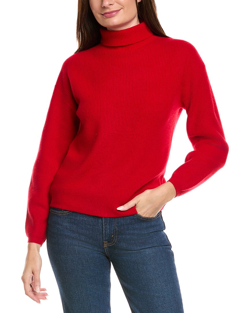 Kier + J Ribbed Turtleneck Wool & Cashmere-Blend Sweater