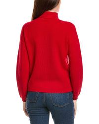Kier + J Ribbed Turtleneck Wool & Cashmere-Blend Sweater