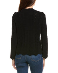 Kier + J Fancy Stitch Mock Neck Wool & Cashmere-Blend Sweater