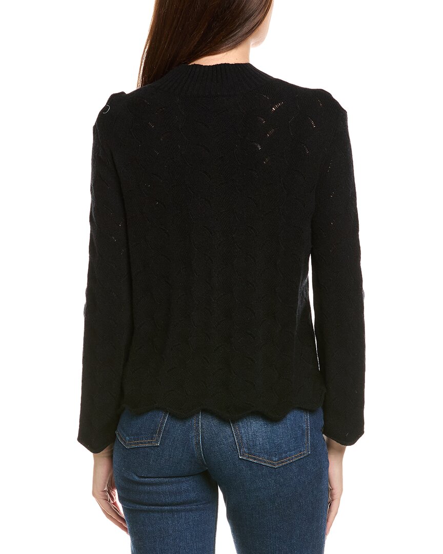 Kier + J Fancy Stitch Mock Neck Wool & Cashmere-Blend Sweater