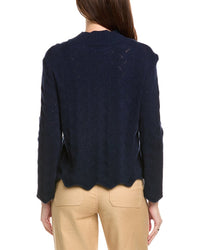 Kier + J Fancy Stitch Mock Neck Wool & Cashmere-Blend Sweater